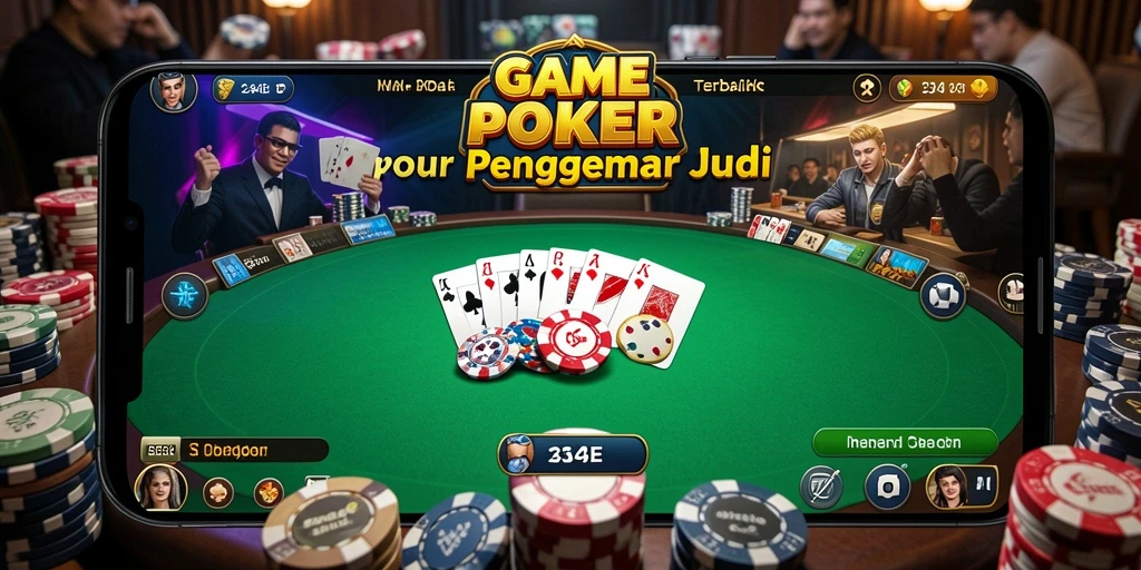 Screenshot gameplay 234E yang menampilkan suasana permainan Poker yang mendebarkan.