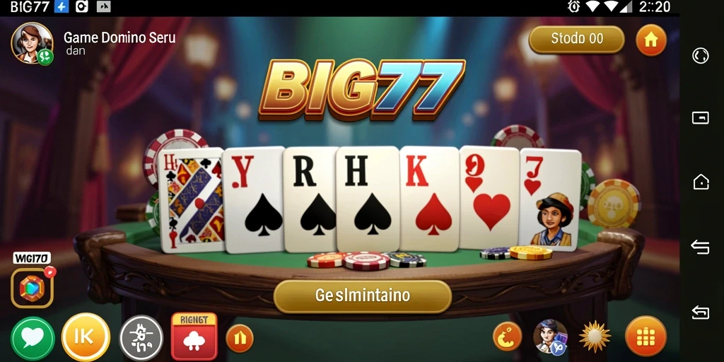 Screenshot gameplay BIG77 yang menampilkan keseruan permainan Domino.