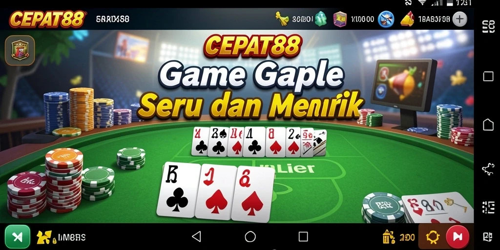 Screenshot gameplay CEPAT88 menampilkan suasana bermain Gaple yang seru.