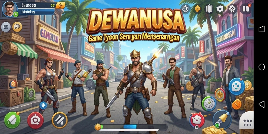 Gameplay menarik DEWANUSA yang mencerminkan pengalaman Tycoon.