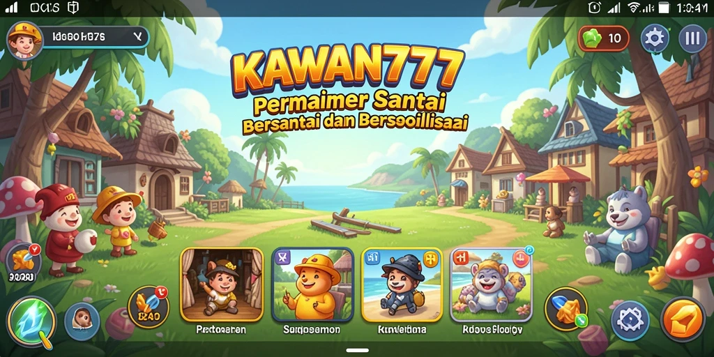 Tampilan gameplay KAWAN777 yang penuh warna dan menyenangkan.