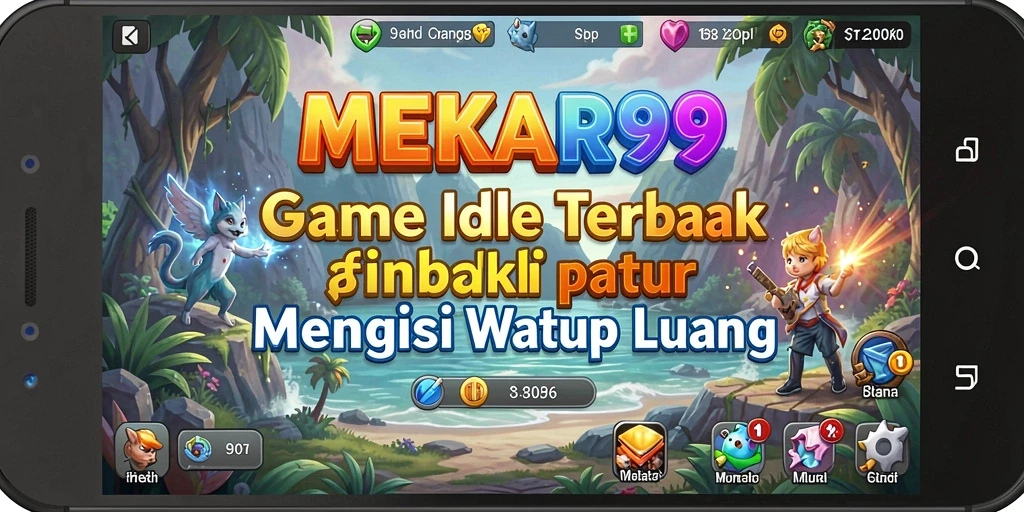 Tampilan gameplay seru dari MEKAR99 yang menampilkan berbagai karakter idle.