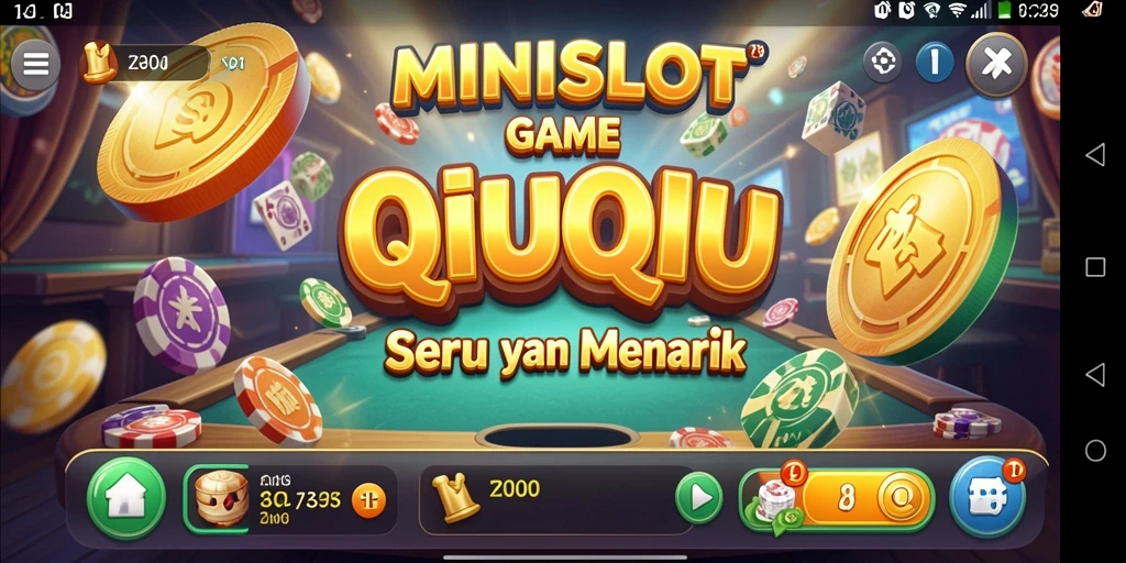 Tangkapan layar gameplay seru dari MINISLOT dengan kartu dan strategi QiuQiu.