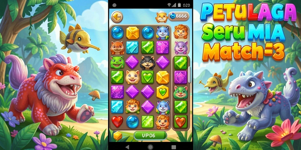 Tampilan menarik dari gameplay Match-3 di MPO666.
