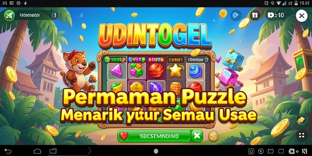 Screenshot gameplay UDINTOGEL menampilkan serunya menyelesaikan teka-teki.